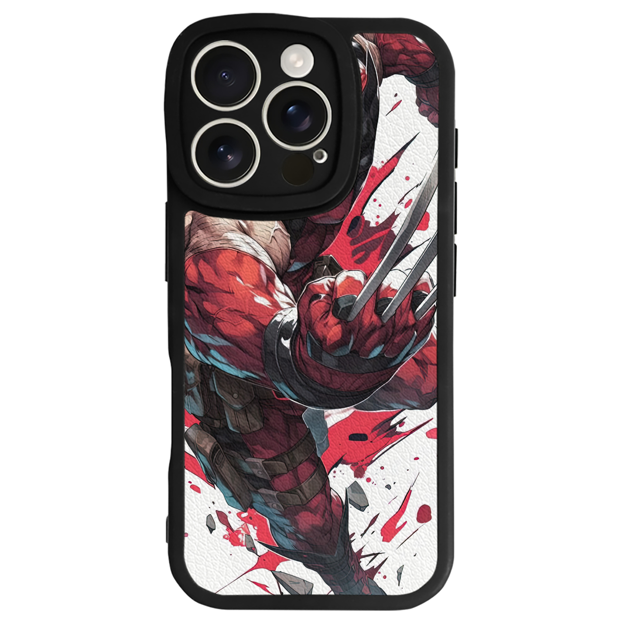 （画像用） Deadpool デッドプール 【iPhone 16シリーズ対応】シリコンスマホケース（レザー調） 材質：シリコン